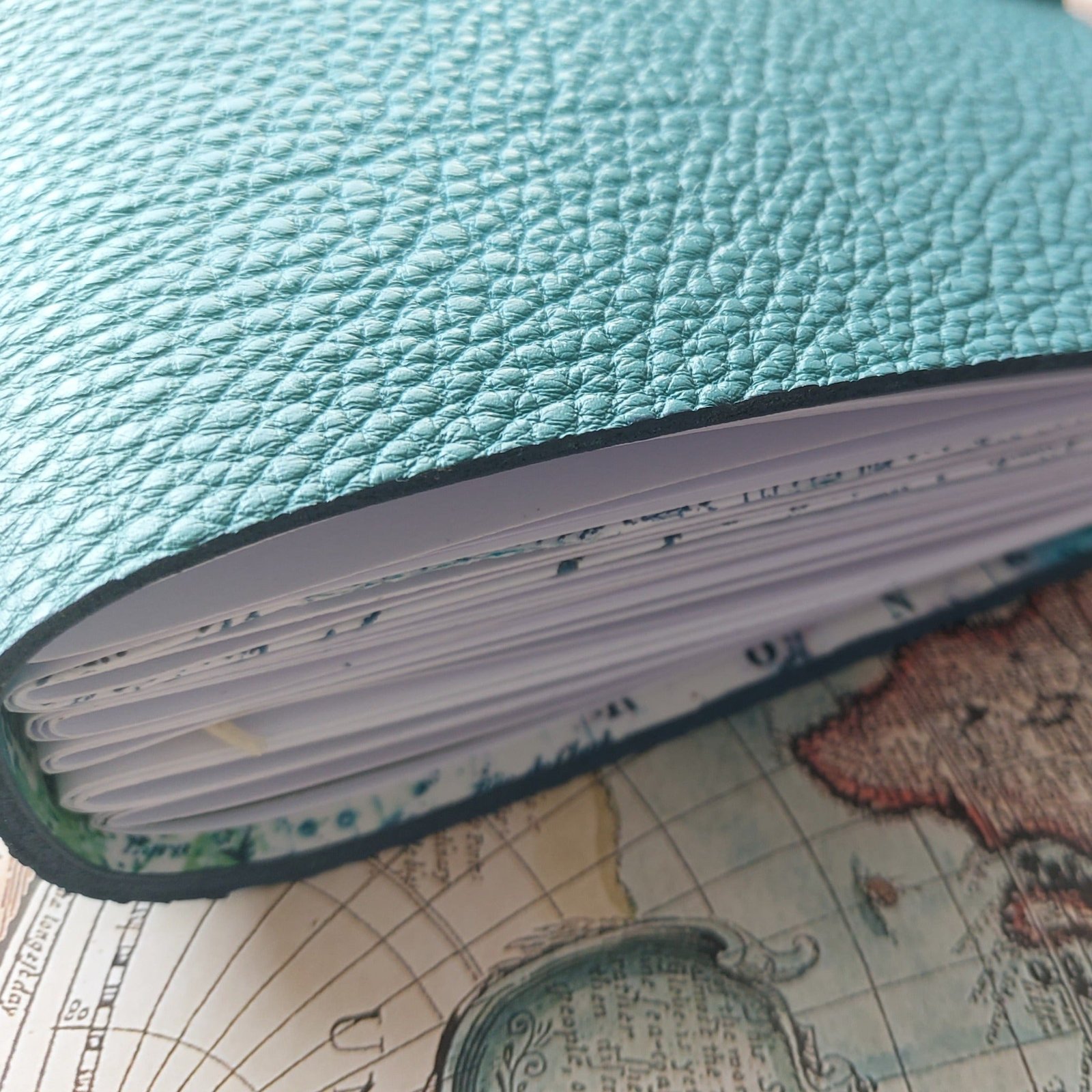 Large Leather Travel Journal, personalised, with wrap around cover, pockets and travel extras - Image 13