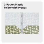 2 Pocket Fashion Plastic Folder Off Beat Geo Green, School Supplies - Image 3