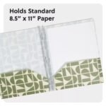 2 Pocket Fashion Plastic Folder Off Beat Geo Green, School Supplies - Image 4