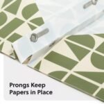 2 Pocket Fashion Plastic Folder Off Beat Geo Green, School Supplies - Image 5