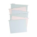 6ct 6 Pockets Hanging File Folders - Debossed Pastels: Office Supplies, File Organizer, Multicolored, 40 Sheet Capacity