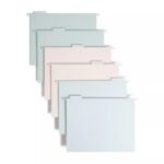 6ct 6 Pockets Hanging File Folders - Debossed Pastels: Office Supplies, File Organizer, Multicolored, 40 Sheet Capacity - Image 3
